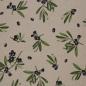 Preview: 50x70 cm Zuschnitt Baumwolle beschichtet Olivenzweige auf Natur by Swafing